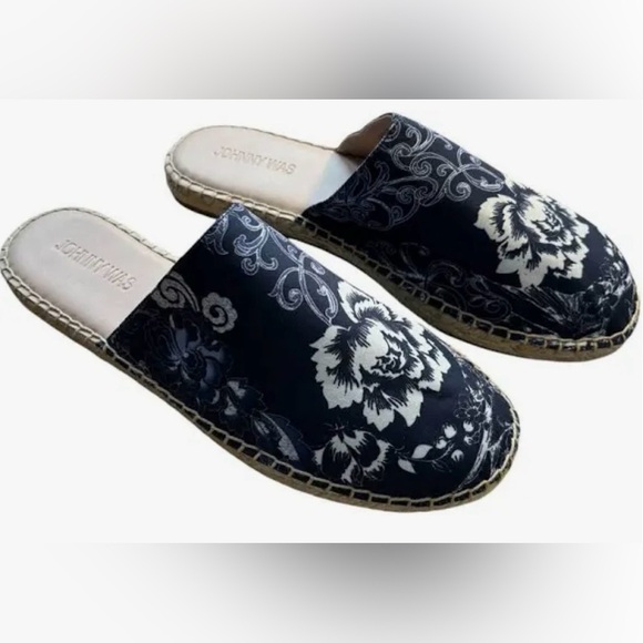 JOHNNY WAS Olivia Mule Espadrille Flats olivia print Sz 8 - Picture 1 of 10